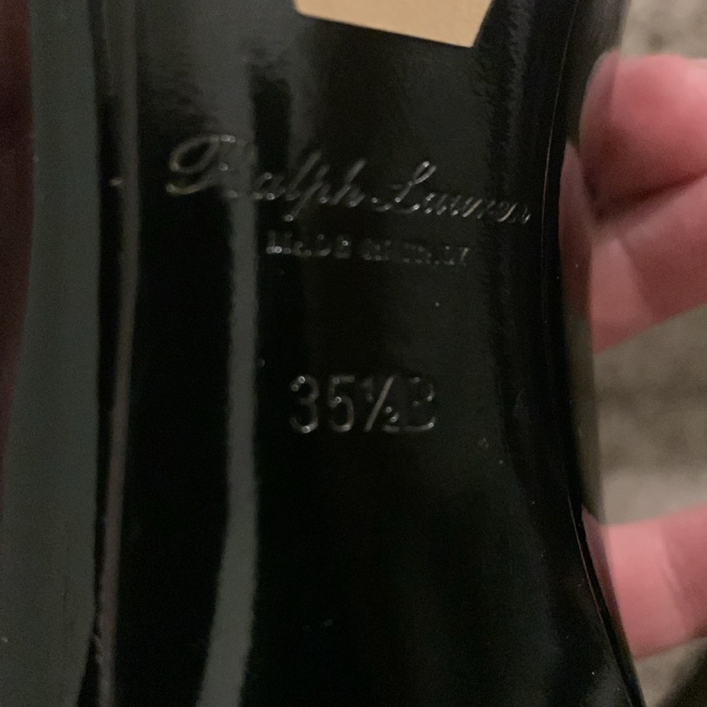 Ralph Lauren Purple Label Mallorie Black Patent Leather Bow Pumps Heels 35.5B - Picture 10 of 17